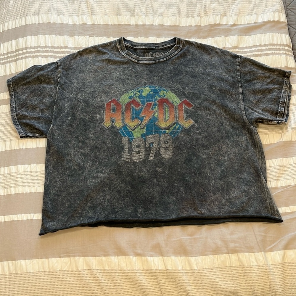 AC/DC Grey Band TShirt AC/DC 1979 Size XL